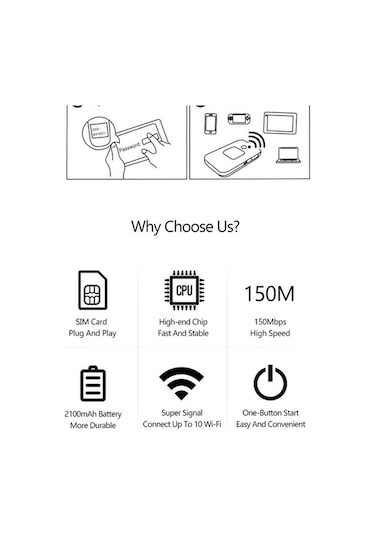 Flybuy Mf800 4g Mobil Wifi, Kompakt Taşınabilir, 10 Cihaz Desteği, Avrupa & Asya İçin