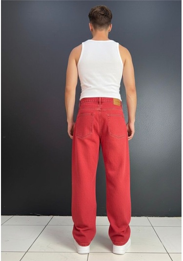 St.poll Baggy Jeans Pantolon Kırmızı
