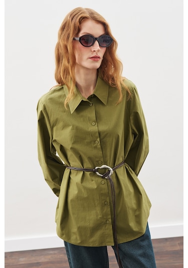 Geniş Tokalı Kordon Kemer Kahverengi Kahverengi