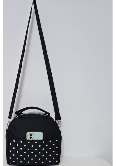 Anne Bebek Askılı Taşıma Çantası Isı Yalıtımlı Termal Yemek, Mama, Beslenme, Gıda Çantası Siyah - Beyaz