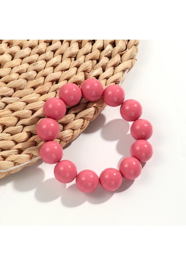 Fishsheep Bohem Tarzı Akrilik Yuvarlak Boncuklu Esnek Bilezik - Kadın Boho Takı 2025 Hediyeblack Gun Kaplama Black Gun Kaplama