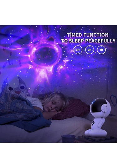 Robot Yıldızlı Gökyüzü Lamba Masa Lambası Siyah Delik Göz