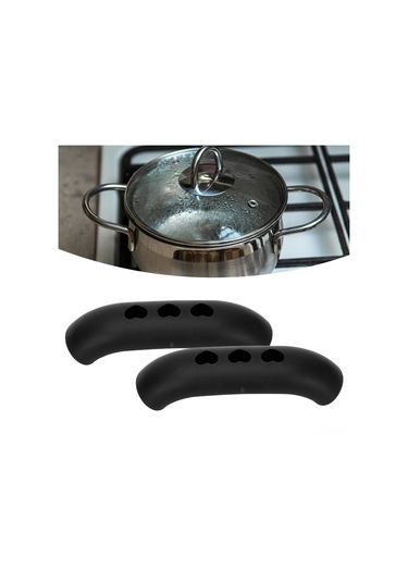 Maiyame 2 Adet Silikon Tencere Kolluk Kılıfı - Isı Dayanıklı Kayma Engellli Fırın Tencere Tutamak Koruması Gri Renk