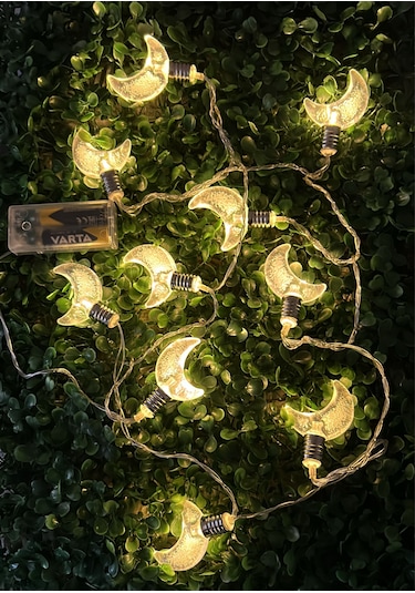 2 Metre Pilli Ay Figürlü Led Işık Gün Işığı Gün Işığı - Sarı
