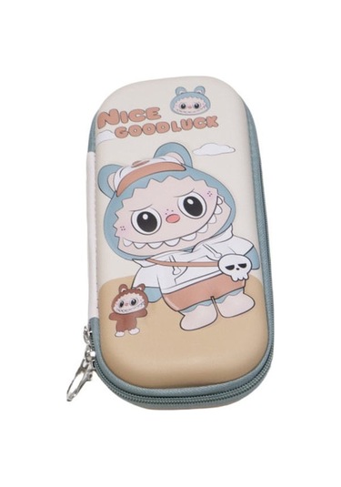 Aubyhe Labubu Kahverengi 3d立体多功能大容量小学生铅笔盒 - 男女儿童卡通文具盒 Sarı