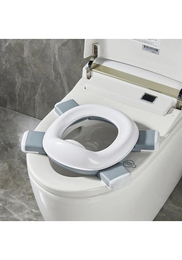 3'ü 1 Arada Seyahat Klozet Katlanabilir Mavi Çocuk Lazımlık