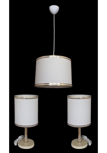 Rüya Yatak Odası Avize. Abajur Seti Beyaz