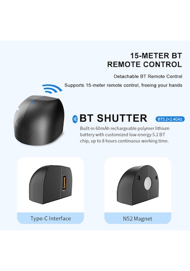 Symbee Rx01-a Telefon Fotoğraf Asistanı: Bluetooth Kumanda, 15w Kablosuz Şarj, Dönüşebilir Mıknatıslı Tutucu, Pembe Temel Model