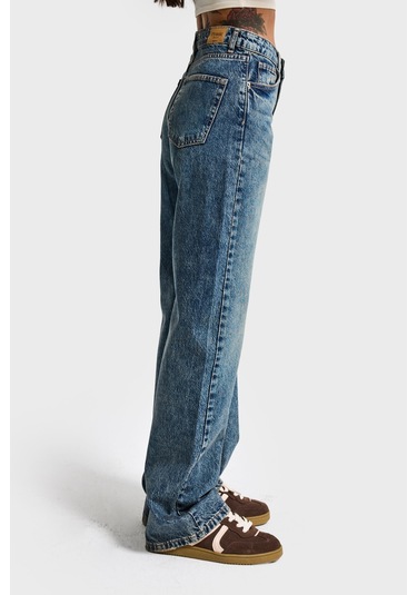 Itsbasic Kadın Tint Kot Doris 4s6-65 Straight Fit Yüksek Bel %100 Koton Denim Jean