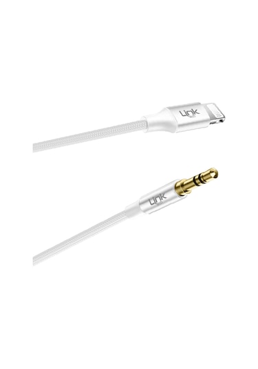 Linktech A587 Apple iPhone UyumluLightning - 3.5mm AUX Kablo 1mt Beyaz
