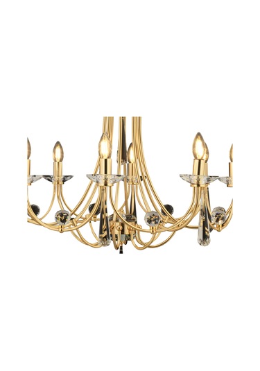 Lampaluce Klasik Metal Altın Renk Avize 15'li 70cm Altın