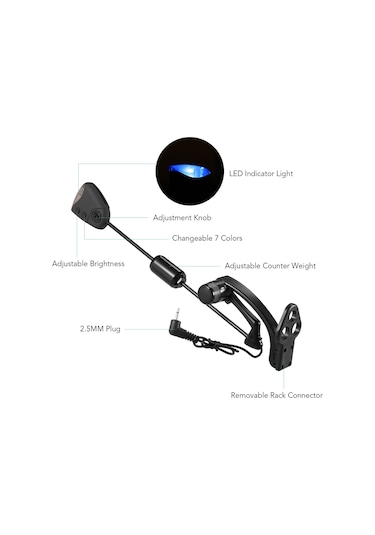 Geeksen Gece Balıkçılığı Alarm Sinyali Aleti - 7 Renkli Işık, 2.5mm Soket, Metal Ağırlık, Enerji Tasarruflu Jy-sw-19 Seti