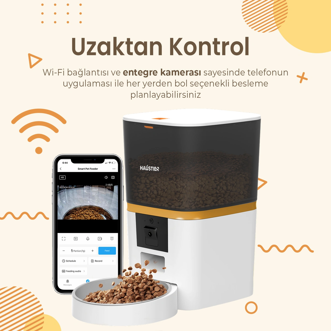 Haustier Qq009 1080p Fhd Kameralı, Akıllı Kedi Mama Kabı