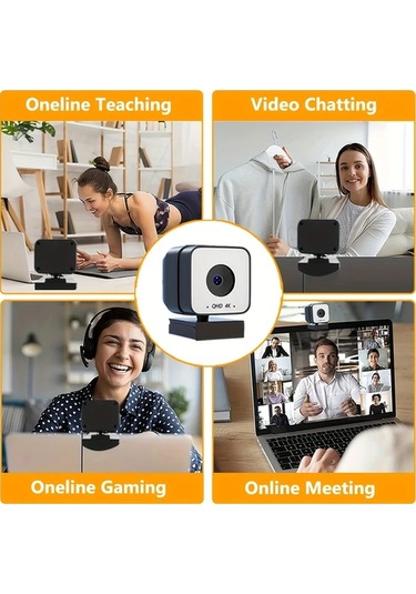 Dashanshop Zoom7 4k Pc Laptop Webcam Dahili Mikrofonlu Otomatik Odaklama Beyaz Dengesi