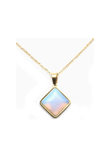 Doğal Taşlı Kolye No5 Beyaz