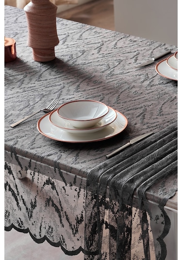 Croco Masa Örtüsü 145x240cm - Antrasit