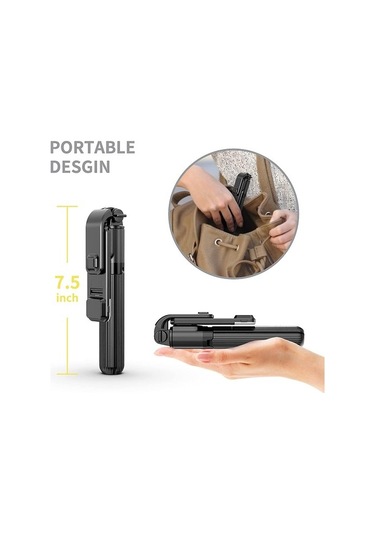 Joyhub Tripod Stand Telefon Tutacağı İle Şarj Edilebilir Kısılabilir Selfie Çubuğu Led Işık Siyah Havalandırma 5hfqym