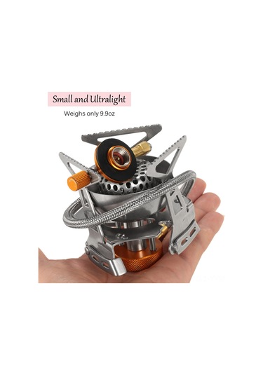 Geeksen "3200w Taşınabilir Rüzgara Dayanıklı Kamp Ocağı - 9 Plakalı Rüzgarlık İle Outdoor Pişirme" Gümüş