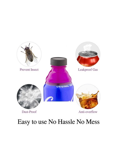 Qingmipy 12 Adet Şeffaf İçecek Kapağı, Soda Ve Bira İçin Yeniden Kullanılabilir Sızdırmaz Kapaklar Diğer