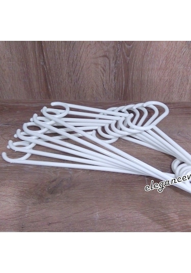 Sert Plastik Elbise Askısı Beyaz Renk 12-18-24 Adet Seçeneği 24 Adet