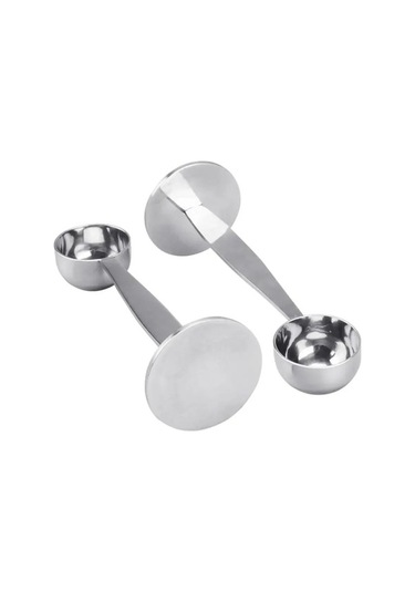 Pazly 2'si 1 Arada Gümüş Paslanmaz Çelik Espresso Ölçek Ve Presleme Kaşığı - Kahve Tutkunları İçin Gümüş