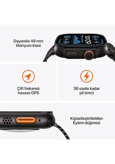 Apple Watch Ultra 2 GPS + Cellular 49 MM Titanyum Kasa Alpine Loop Large Akıllı Saat (Apple Türkiye Garantili)