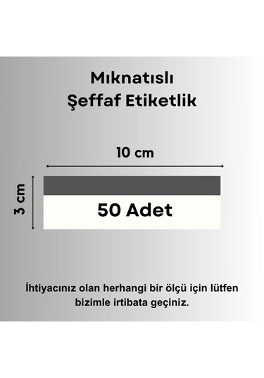 Şeffaf Etiket 50 Ad Pvc Magnet Etiketlik Mıknatıslı 10x3 Cm Raf Etiket Cebi