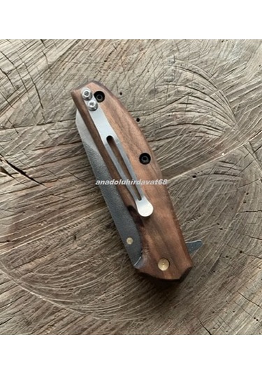 Böhler N690 Çelik Çakı Özel Cep Çakısı Kamp Çakısı Klipsli Cep Çakısı Kahverengi