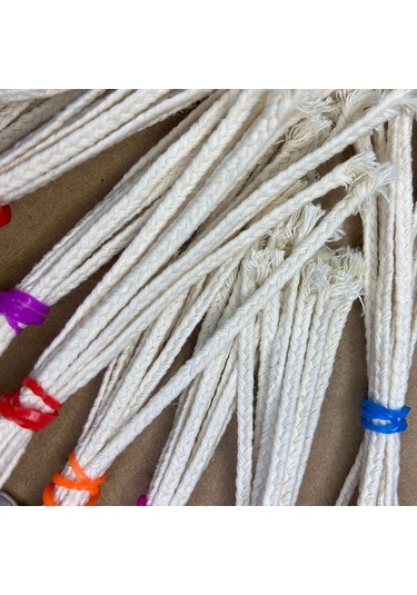 Pamuk İp Fitil No:16 + Yapışkanlı Sehpa - 20 Adet 15cm Boy