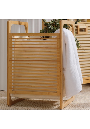 Bambu Banyo Çamaşır Sepeti