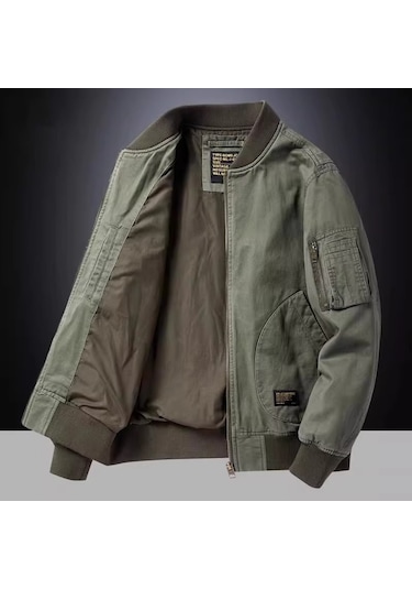 Yeni Sonbahar/kış Erkek Günlük İş Beyzbol Ceketi, Şık Bomber Ceket Yeşil