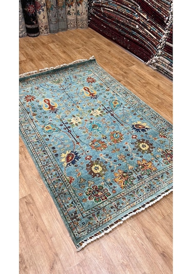 El Dokuma Afghan Halısı Mavi