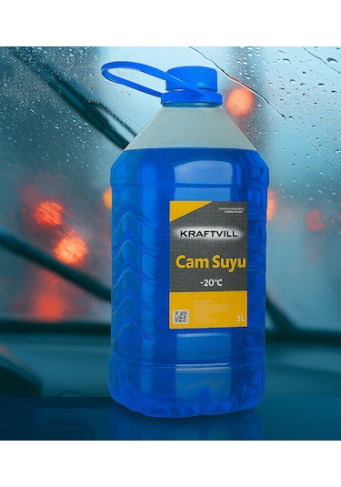 Kışlık Mavi Cam Suyu Antifrizi 3 Lt - Hazır Karışım - Maksimum Buzlanma Önleyici Etki -20 C