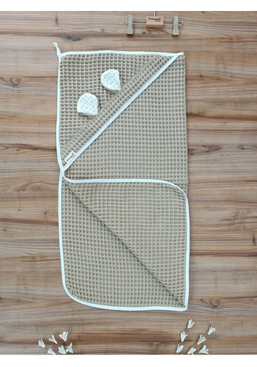 Ekru Pike Bebek Battaniyesi Doğal Organik Uyku Çift Taraflı Bebek Havlu Örtü Yenidoğan Mevsimlik S.kahve Sütlü Kahve