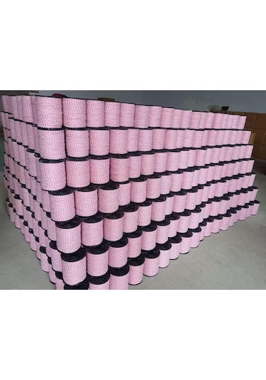 Elia Makaralı Elektrikli Çit Teli İpi 2 X 0,20 Krom 500 Metre Pembe