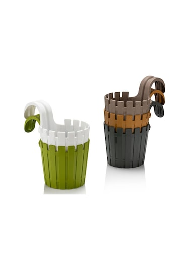 Poliwork Akasya Askılı Balkon Bahçe Saksısı 1.5 L