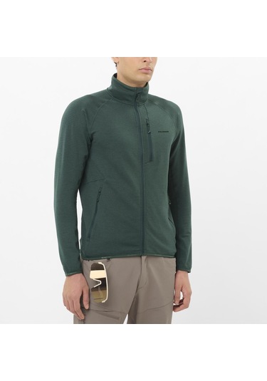 Salomon Essentıal Lıghtwarm Erkek Tam Fermuar Polar Green Gables Lc2706900 Yeşil