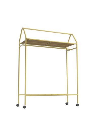 Metallica Concept Tekerlekli Home Hanger Askılık Ayaklı Askılık Gold Sarı