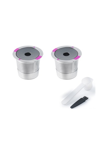 Geeroyoo Yeniden Kullanılabilir Paslanmaz Çelik Kahve Filtresi, 2'li Paket, Tüm Kahve Makineleri İçin Uyumlu Gümüş