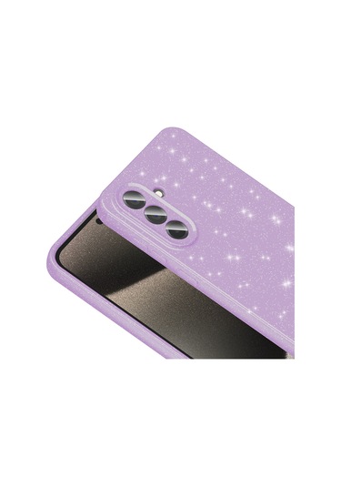 Butam Bilişim Galaxy Uyumlu A56 Kılıf Kamera Korumalı Simli Lüks Koton Kapak - Lila Lila