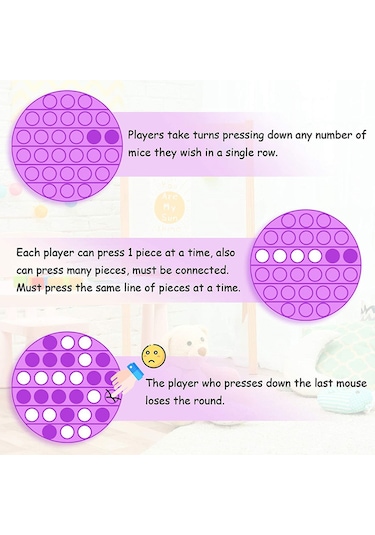 Wezone Mor Kare Silikon Zihinsel Oyun: Stres Azaltıcı, Sonsuz Eğlence, Yeniden Kullanılabilir Dürtü Oyuncak Mor