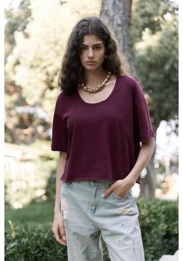 Bohemai Ripley Yarım Kol Bordo T-shirt Bordo