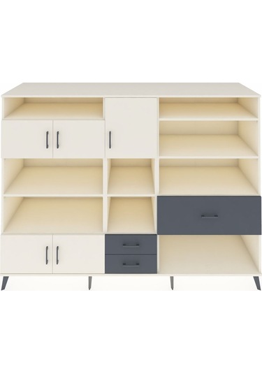 Kronos Dolap 13 Raflı 3 Çekmeceli 5 Kapaklı 220x59x163 Aytaşı-ayt Aytaşı-aytaşı/antrasit