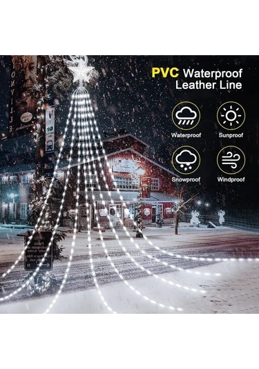 Bahçe Partileri Ve Düğünler İçin Su Geçirmez 2m X 9 Yıldızlı Noel Ağacı Işıkları B Çok Renkli