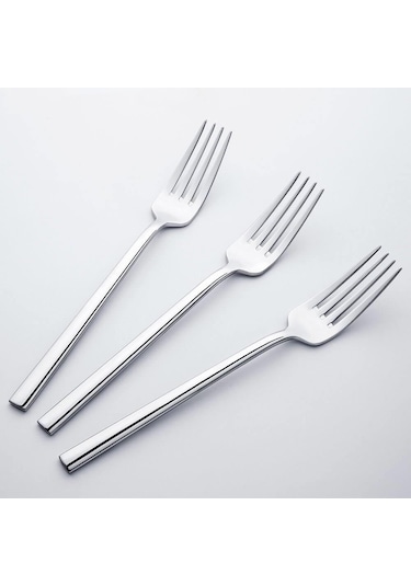 Nehir Dalyan Sade Yemek Çatal 12 Parça Gümüş