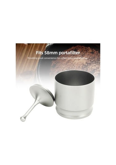 Pazly 58mm Alüminyum Alaşımlı Kahve Tozu Seçici Dozaj Halkası Gümüş Renk Gümüş