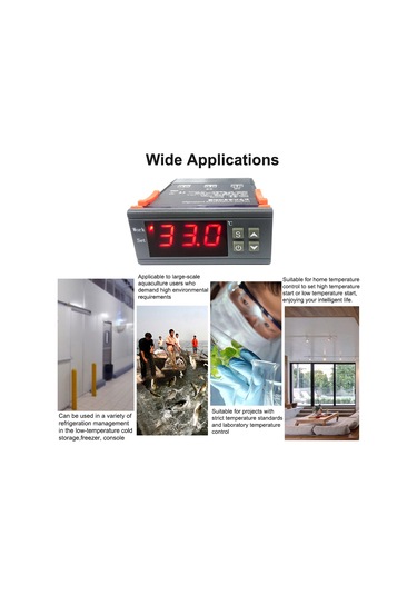 Moveevo Sıcaklık Kontrol Cihazı Mh-1210a: Akıllı Dijital Gösterge, -40 C 120 C Aralığı, 220v, Ntc Sensörlü