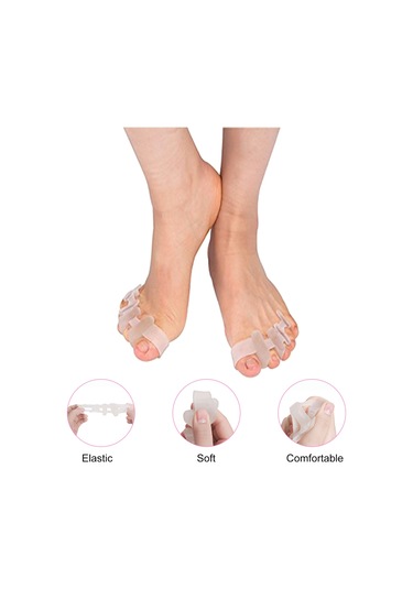 Moveevo Halluks Valgus Düzeltici Silikon Ayak Parmak Ayırıcıları Bir Çift Mavi