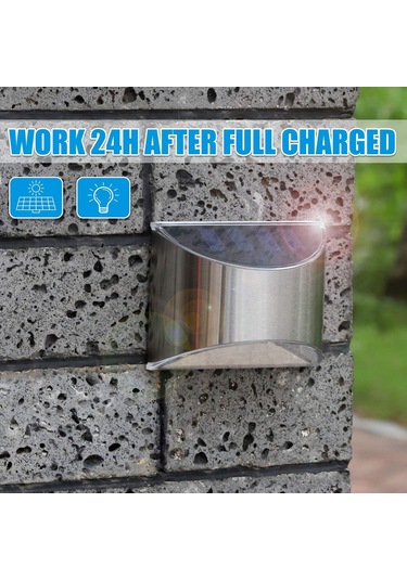 Güneş Enerjili Dış Mekan Işıkları 2'li Paket Led Güneş Enerjili Lamba Kablosuz Aydınlatma Su Geçirmez Duvar Lambası Bahçe, Teras, Bahçe İçin