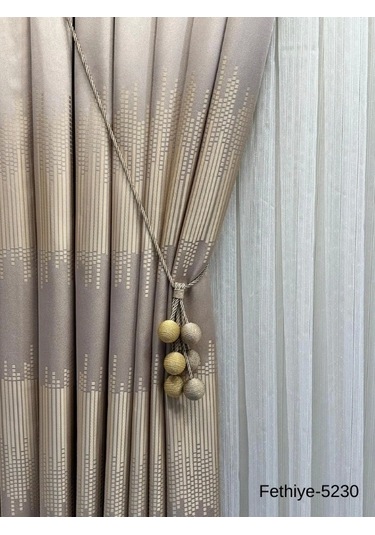 Nivemeshome Fethiye 614178 Taş V-5230 1/3 Sık Pileli Fon Perde Apm Taş